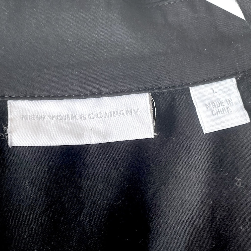 2/$12🌿 New York & Company NWOT Button Down Dress - Black - Picture 9 of 9